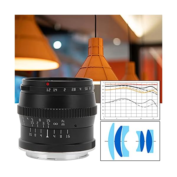 IDWT Manuelles Fokusobjektiv, Multifunktions 50 mm F1.2 Objektiv Natürliches Porträt Starke Unschärfe-Fähigkeit… – Bild 5