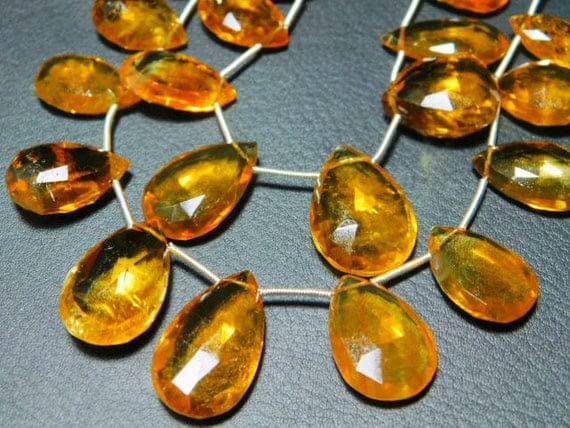 Citrine facettée AAA perles poire d'exception pour création de bijoux haut de gamme - 3