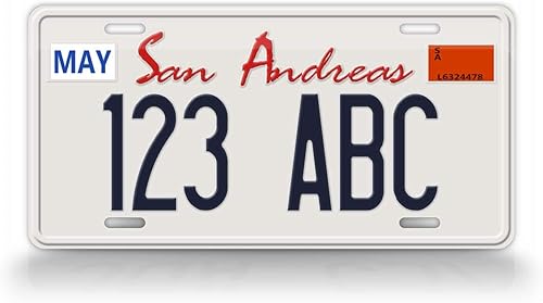 Miniatura 3 de SignsAndTagsOnline Custom Grand Theft Auto V San Andreas 1994 a día de hoy Réplica de texto personalizado Novedad Auto Tag