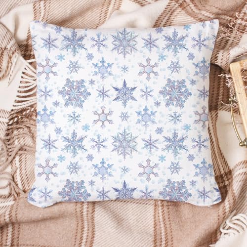 Tissu d'hiver en coton patchwork couture loisirs créatifs bleu - 6