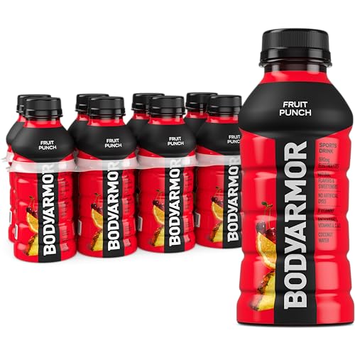 BODYARMOR Sports Drink, Fruit Punch, Electrolyte Drink Hydration, 12 Fl Oz Bottles (8 Pack), Flavored Coconut Water with B Vitamins & Antioxidants