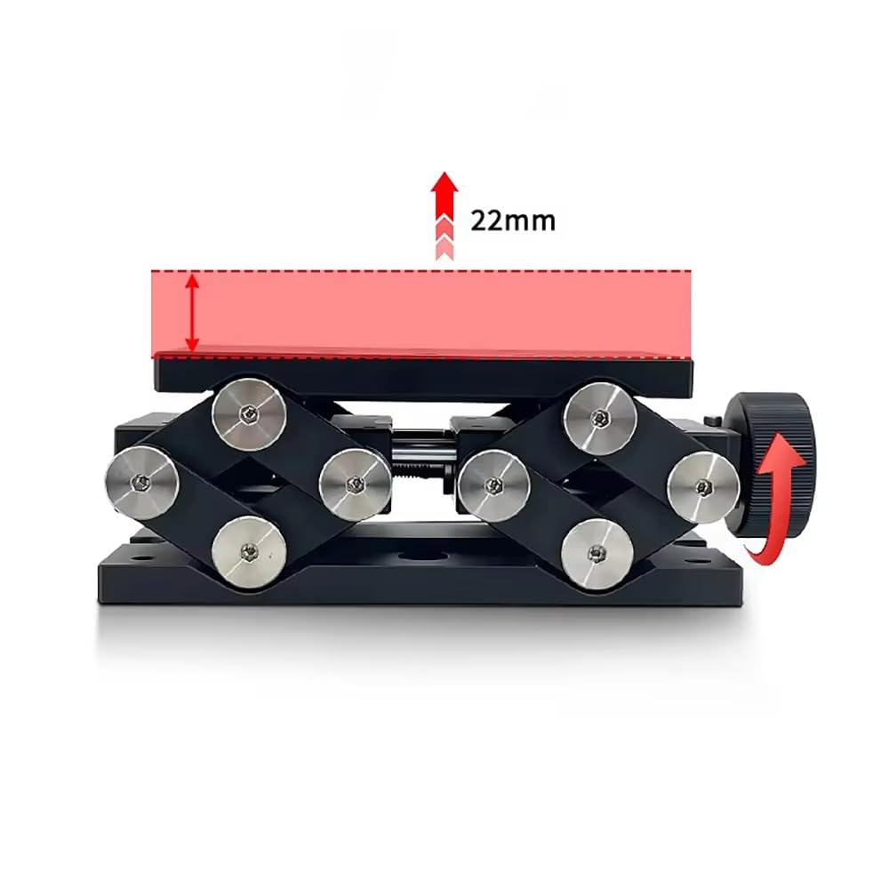 Plataforma Elevadora de Precisión en el Eje Z, Gato de Laboratorio Manual, Plataforma de Ajuste Lineal con Accionamiento Micrométrico mediante Tornillo, Capacidad de Carga de 15 KG