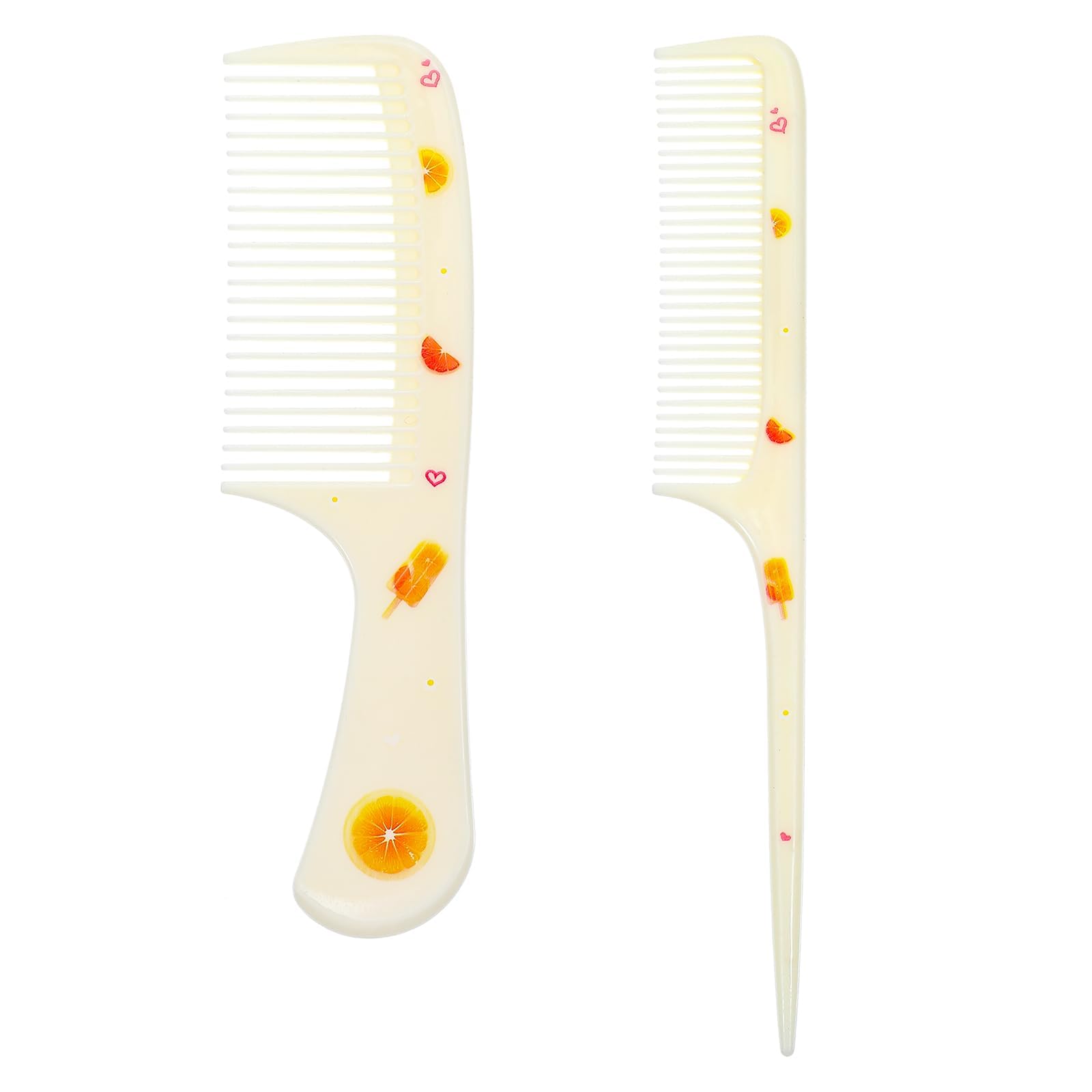 Toddler Comb Set,Small Cute Hair Comb,2 Piece Mini Hair Comb Set For Baby Girls Boys Kid (Yellow Orange)
