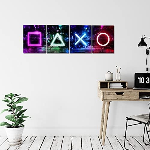 Picture Set Gaming Controller Canvas Wall Art Living Room XXL 160 x 50 cm Modern 0388a
