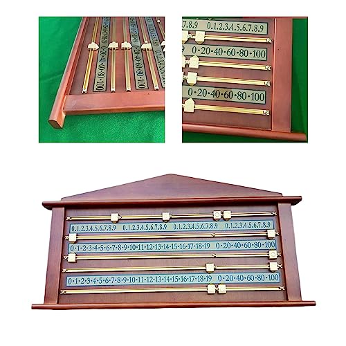Tablero de marcador de snooker y billar de madera, accesorio para registro de puntuación en juegos de billar, sala de juegos o club de billar miniatura 3