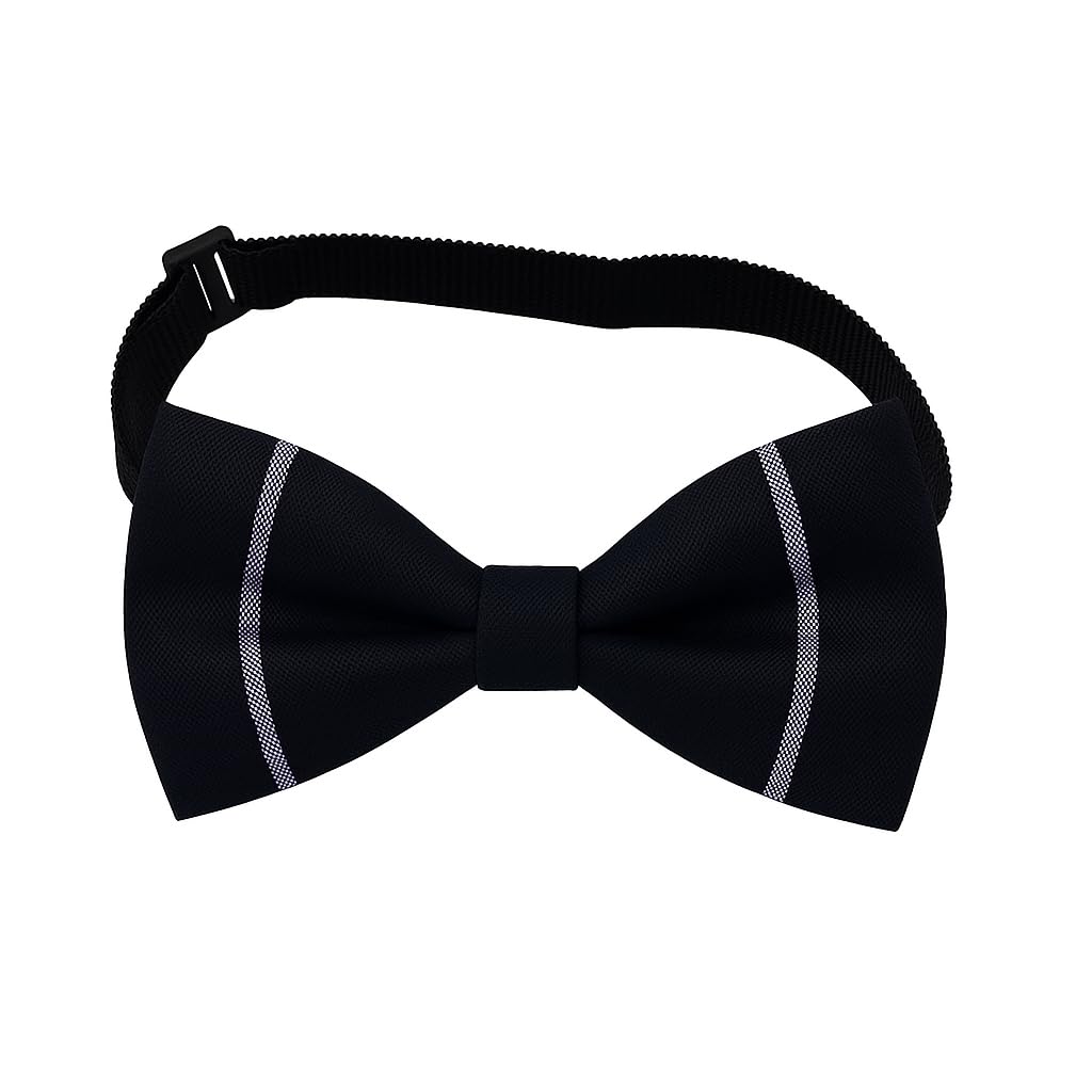 GOOD 1 STORE Micro Polyester Satin Baby Adjustable Necktie 2-13 age 12.5inch/ 15.5inch For Boy Kids Tie Free Size (Black with White grey-101, 12.5 inch (Ages 3-8) S) 1