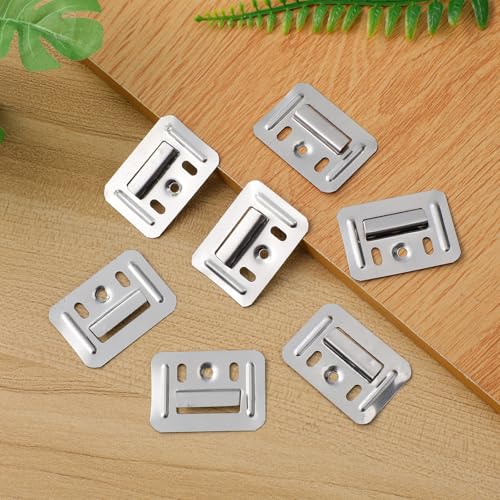Image of Angoily 300 Pcs Wall Panel Buckle Clamp Stainless Steel Furniture Buckle Fixing Piece for Integrated Wall Panel Home Improvement