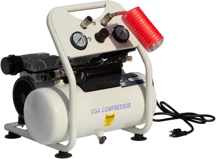Portable Air Compressor, Ultra Quiet Oil-Free Electric Air Compressor 115 PSI Max with 4 CFM, Quick Recovery, 2.5 Gallon Tank, Ideal for Tire Inflation, Hot Dog Air Tools& Garage Auto Repair