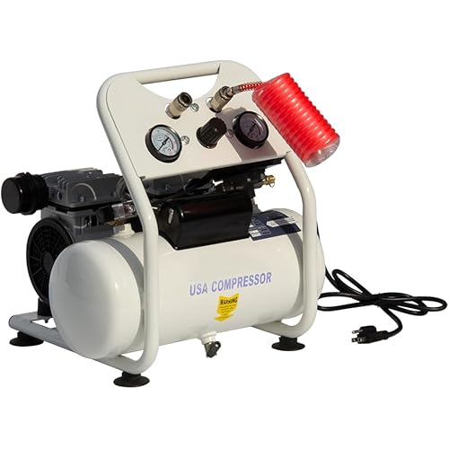 Portable Air Compressor, Ultra Quiet Oil-Free Electric Air Compressor 115 PSI Max with 4 CFM, Quick Recovery, 2.5 Gallon Tank, Ideal for Tire Inflation, Hot Dog Air Tools& Garage Auto Repair