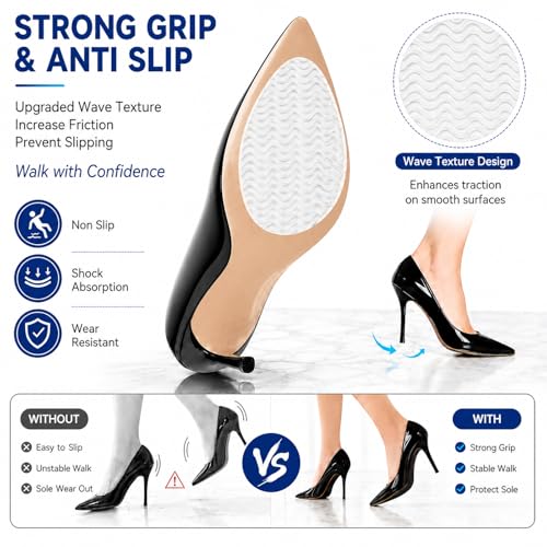 Image of Shoe Sole Bottom Protector, 3.5'' by 2.5'', Clear | Self-Adhesive Grips, Non-Slip Pads, Sole Guard, Anti-Slip Grips
