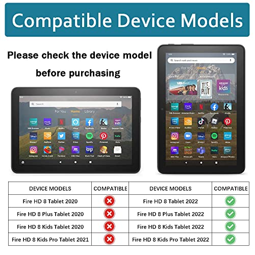 Fire Hd 8 & Hd 8 Plus Tablet Case (Only 12Th Gen, 2022 Release) - Dj&Rppq [Light-Duty] Full Body Rugged Cover With Built-In Screen Protector For Kindle Fire Hd 8 Kids Tablet & Kids Pro Tablet - Black #TOP1