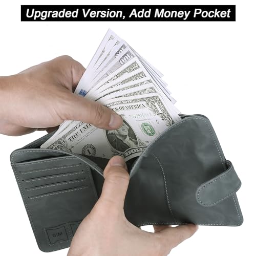 Image of Airtag Passport Holder Cover Wallet Travel Essentials Leather Rfid Blocking Case Vacation Luggage Must Haves Travel Accessories for Men Women (117#Grey)