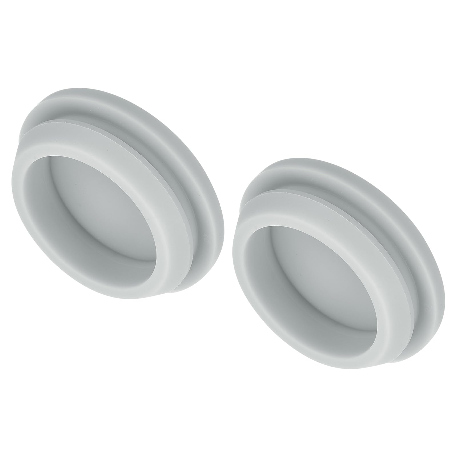 MECCANIXITY 2pcs Silicone Snap in Locking Hole Plugs,28mm/1.1 Inch Mounting Diameter Narrow Groove Width 2.5mm Panel Seal Cover Round for Kitchen Bulkheads Waterproof Sealing Plugs Grey