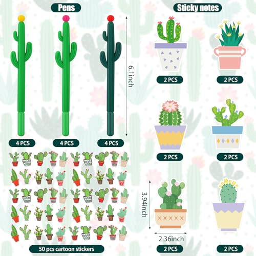 Set 74 Pzs Bolígrafos Cactus con Notas Adhesivas y Stickers miniatura 2