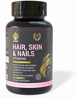 ALNIMA Halal Hair, Skin & Nails Gummies with Collagen & Biotin – Beauty Support for Women | 60 Gummies – Halal Certified, Non-GMO, Made in USA