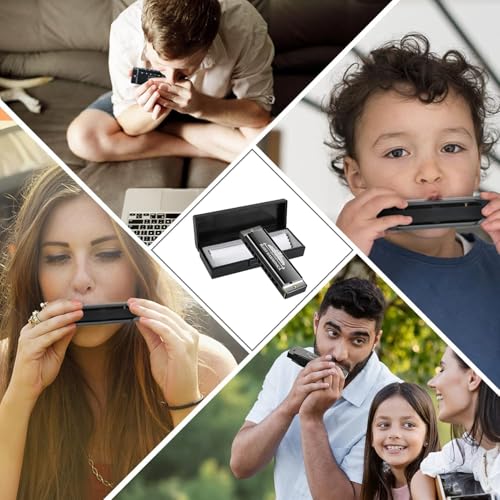 Image of Key C Diatonic Blues Harmonica 10 Hole 20 Tones with Case, Mouth Organ for Beginners, Students, Kids & Professionals