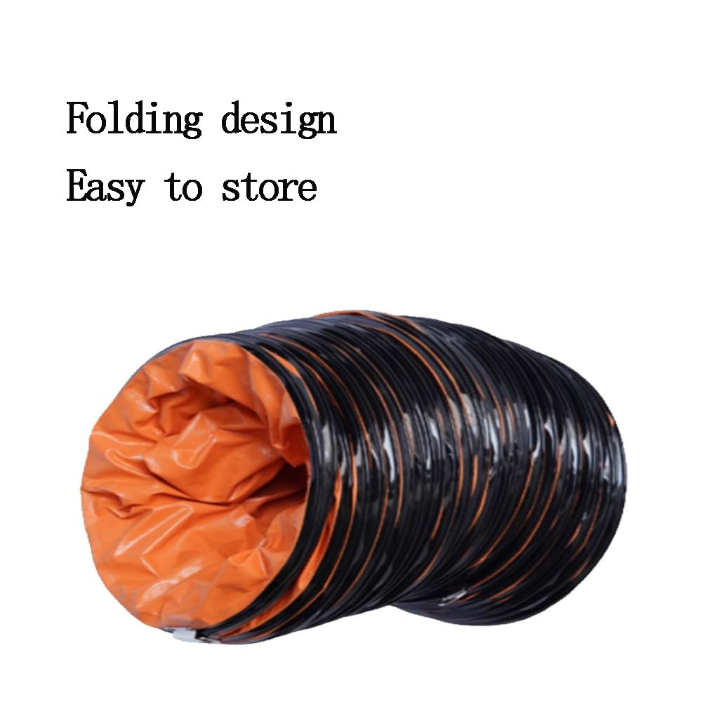 Manguera para conductos, Manguera Flexible de PVC de 6", 7", 8", 10", 12" - 16 pies, 19 pies, 26 pies, 32 pies. Conducto de Aire para Ventilador Extractor con Cuerda Ajustable y Anillas en D