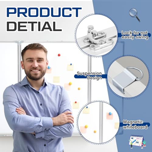 Image of AmazingSpark 60 inch x 40 inch Foldable Whiteboard Dry Erase Board Large Tri Folding Whiteboard Magnetic Dry Erase Board, Wall Aluminium Frame and Flip Out Pen Tray for Office, Home