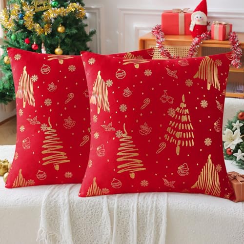 Brylleii Juego de 2 Funda de Cojín Navidad