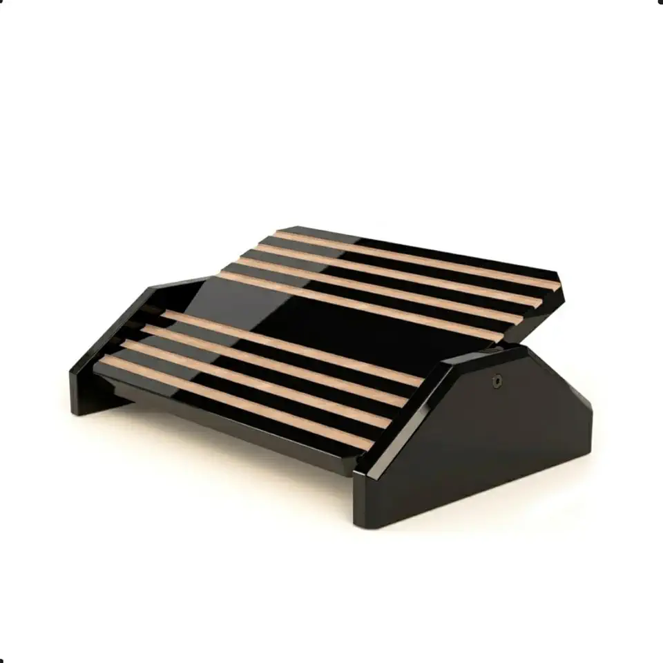 Souza & Cia, Apoio Ergonômico para Os Pés, MDF Natural (Cor: Black Piano) Ref:3704