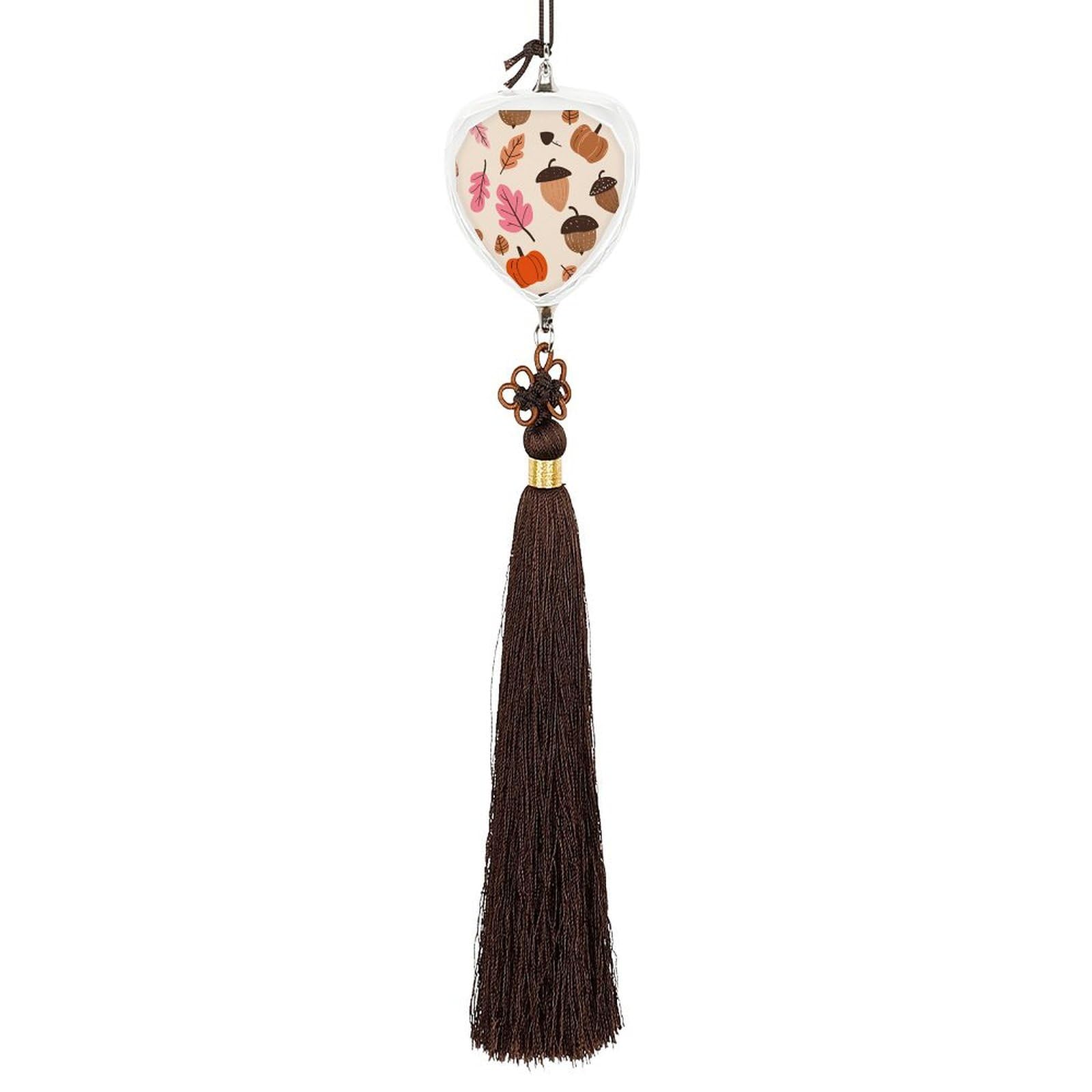 Crystal Car Pendant Charms Love Crystal Rear View Mirror Charms Pumpkins And Acorns Auto Hanging Interior Ornament Pendant Car Interior Accessories for Women Men Auto Decor
