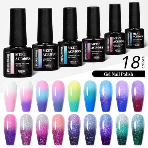 Set de 18 Esmaltes Gel Cambia Color MEET ACROSS miniatura 4