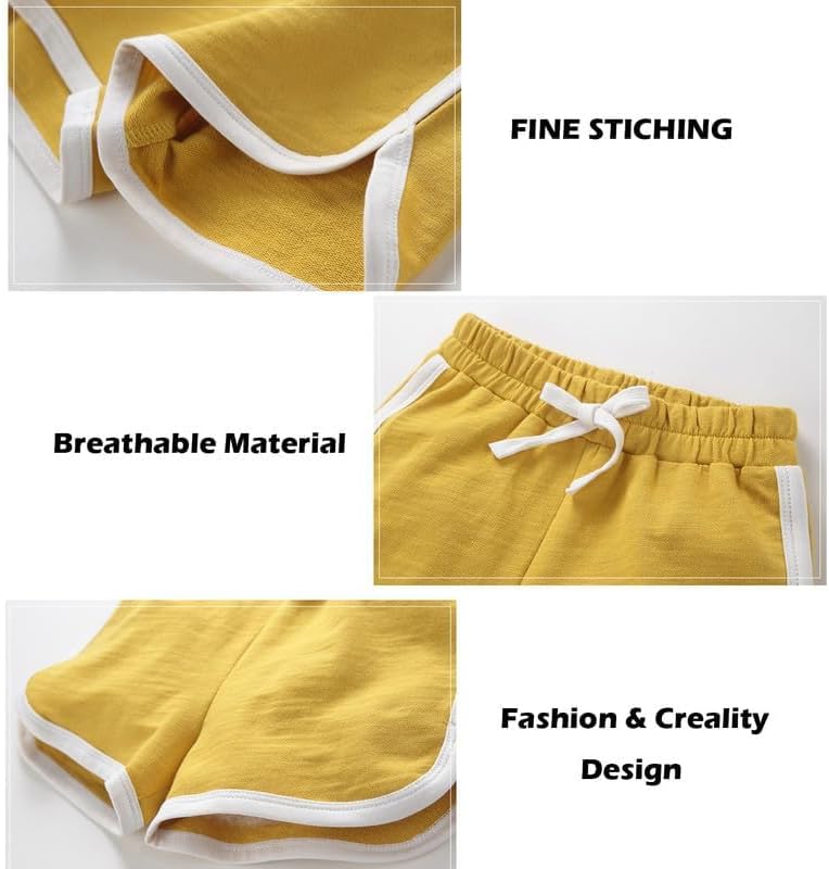 Girls Boys 3 Pack Running Athletic Cotton Shorts, Kids Baby Workout and Fashion Dolphin Summer Beach Sports - Image 7