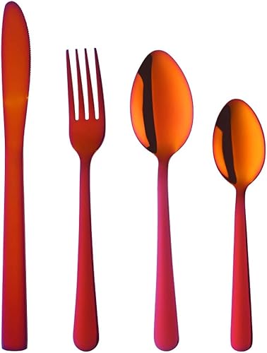 Miniatura 8 de BuyGo - Juego de cubiertos de acero inoxidable, 4 piezas, servicio para 1, color plateado