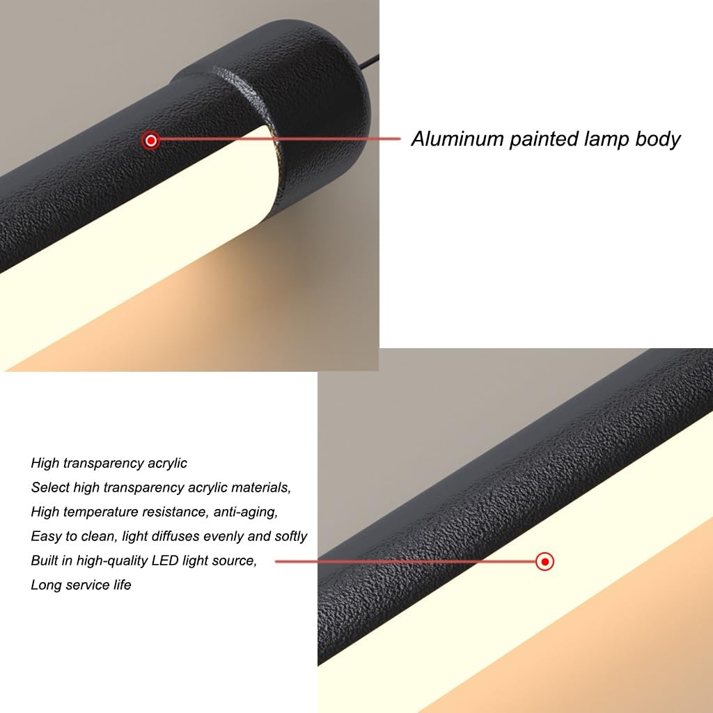 Lampa Wisząca LED Na Klatkę Schodową Nowoczesne Obrotowe Długie Żyrandole Ściemnialne Aluminiowe Wiszące Oświetlenie Sufitowe Regulowana Lampa Sufitowa(Infinite dimming,3-head 100CM)