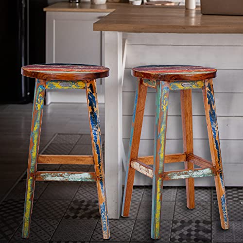 CHIC TEAK Marina Del Rey Round Recycled Teak Wood Boat