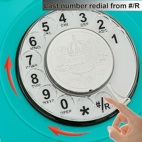 Image of TelPal Retro Corded Landline Phone Antique Vintage Phone with Old Fashion Rotary Dial Keypad, Decorative Classic 80s Phone for Gift