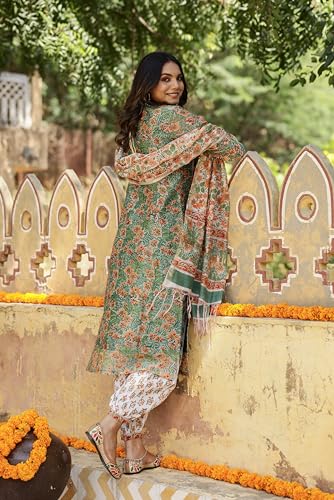 Image of LookMark Cotton Blend Women Kurta Set: Where Tradition Meets Trend: Stay Fashion-Forward Yet Rooted In Tradition With Our Stylish Ethnic Sets!