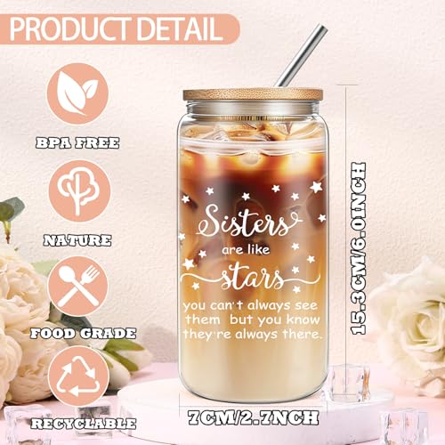 50% Off Sister Birthday Gift Set with Glass Cup & Crochet Cat