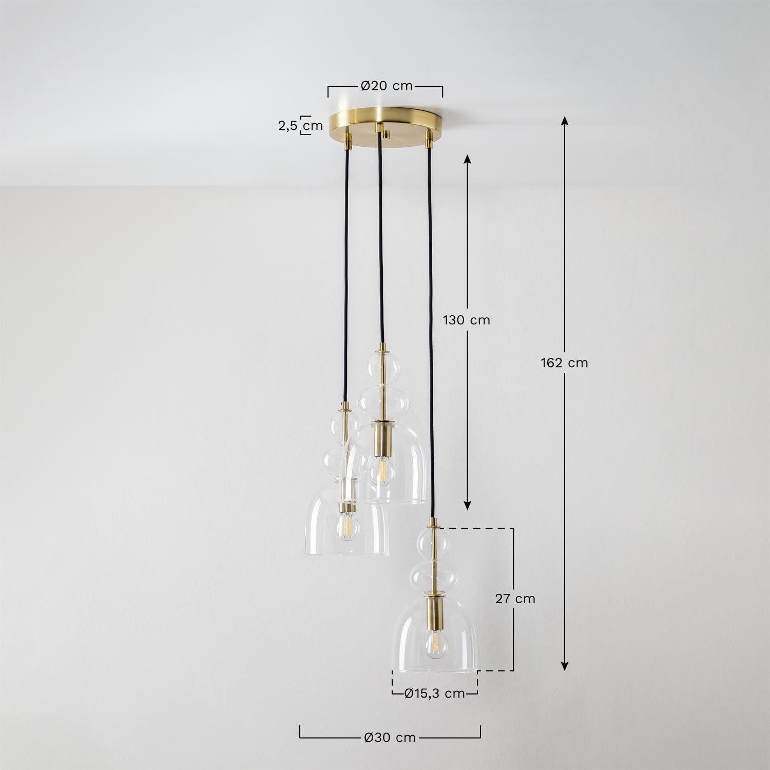SKLUM Lampa sufitowa z 3 punktami świetlnymi Bezany