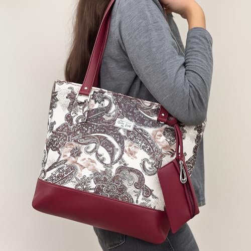 Image of De Elmore Elegant Printed Tote Shoulder Bag & Handbag Set - Women's Fashion