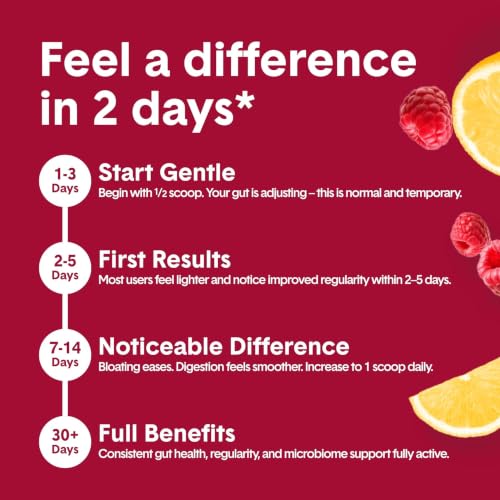 Image of Bellway Super Fiber Packets + Fruit, Sugar Free Organic Psyllium Husk Powder Fiber Supplement to Go for Regularity, Bloating Relief & Digestive Health, Plant-Based, Raspberry Lemon (20 Packets)
