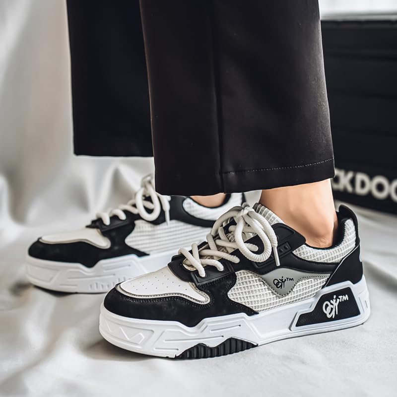 Men's Fashion Sneakers Comfortable Thick-Soled Shoes Lace Up Casual Low Top Anti-Slip Breathable Casual Sports Skateboard Shoes3