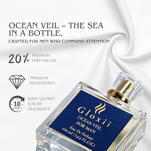 Image of Ocean Veil Eau De Parfum for Men | Fresh Aquatic Long Lasting Perfume | 100 ml | Refreshing all-day scent
