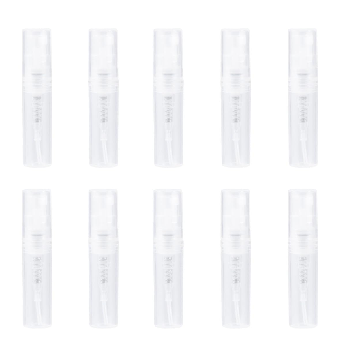 Ciieeo Botella de Perfume Portátil de 2ml en Plástico, 60 Unidades | Rellenable para Líquidos Acuosos y Brumas Faciales y Corporales, Tamaño Viaje, para Bolso