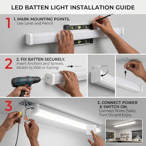 Image of LED Tube Light 4 Feet 40 Watt | LED Batten 4Ft Cool White 6500K | 4000 Lumens High Brightness | Energy-Efficient LED Tube Light for Home, Living Room, Bedroom, Office | (Warm White, 4FT, 40, Watts)