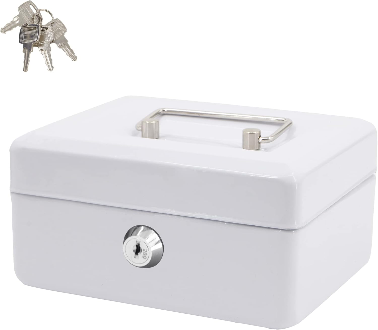 Time to Sparkle Small Lock Box Money Safe with Tray for Cash Metal