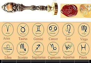 MNYR Aries Constellations Wax Seal Stamp Retro Red Brass Metal Handle Wedding Invitation Card Stationary Envelope Exceptional Gift Idea Custom Monogram Logo Wax Seal Sealing Stamp Wax Stick Kit