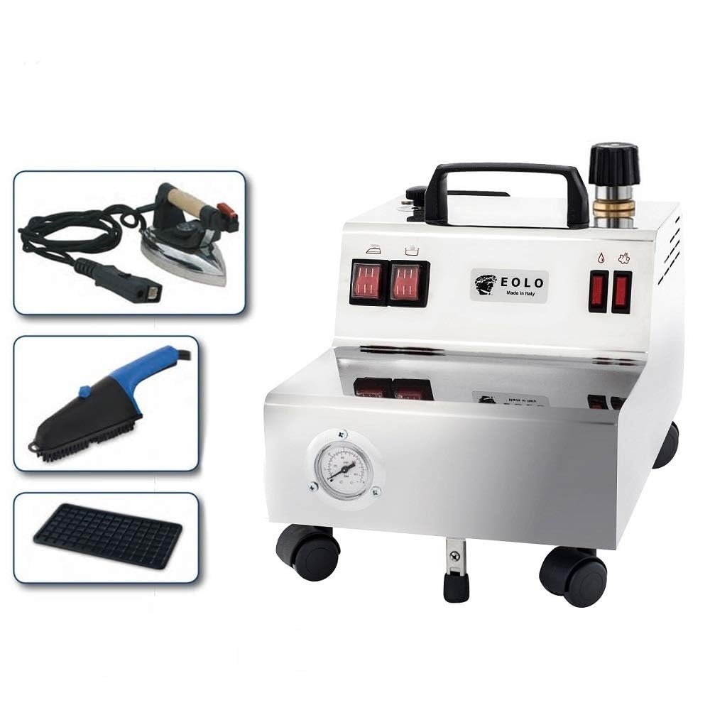 EOLO Centrale Vapeur GV05 INOX V4 Professionnelle Repasser et Brosse Vapeur Défroisseur Chaudière En Cuivre A Economie d’Energie Resistance Anticalcaire En Acier Inoxydable 5 Ans De Garantie A++