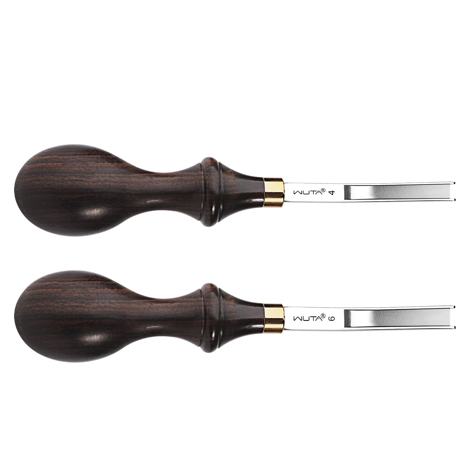 WUTA Professional Leather Wide Edger Skiver, 2Pcs Premium DC53 Steel 4+6mm Convex Grind Edge Beveler, Leather Craft Tool for Skiving, Thinning & Trimming
