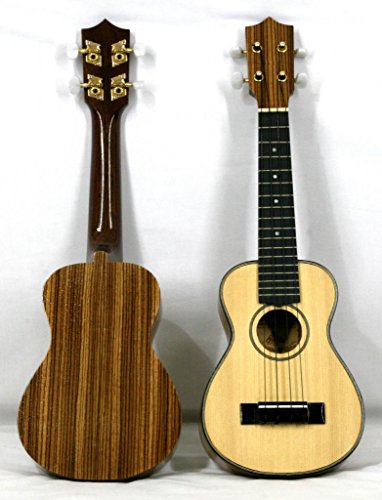 Musikalia ELECTRIFIEE Ukulélé soprano en bois de zebrano avec table d’harmonie en sapin purflée, de lutherie - Les Beatles, Paul McCartney, John Lennon, RIngo Starr, George Harrison Musikalia ELECTRIFIEE Ukulélé soprano en bois de zebrano avec table d'harmonie en sapin purflée, de lutherie – Image 3