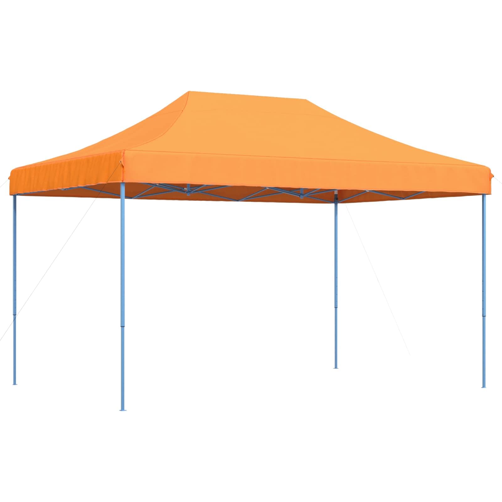Party-Zelt Orange aus Oxford-Stoff 292 x 440 x 315 cm mit pulverbeschichtetem Stahlrahmen faltbar für Garten, Terrasse, Balkon, Camping, Festival, Hochzeit, Gartenparty