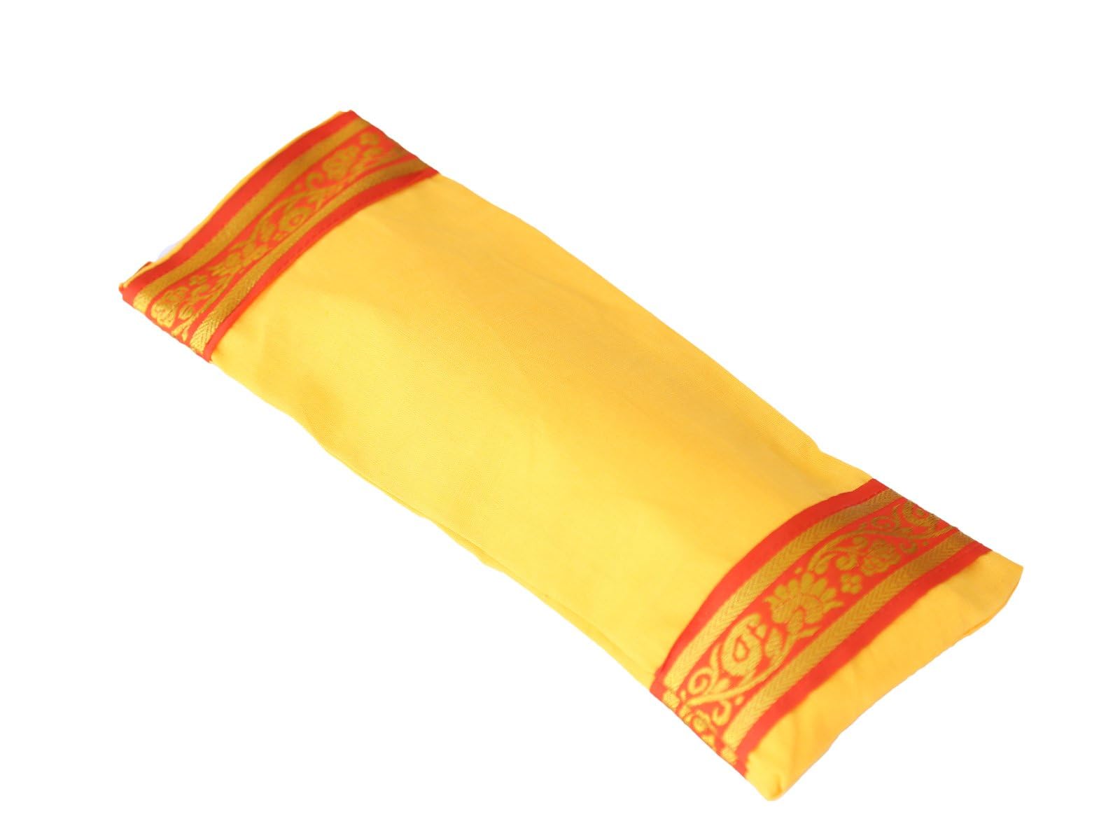 Yoga United 100% Cotton. Lavender and Linseed Eye Pillow for Yoga, Relaxation, Meditation, Travel and Gift or Tired Eyes, and Headaches - Saffron