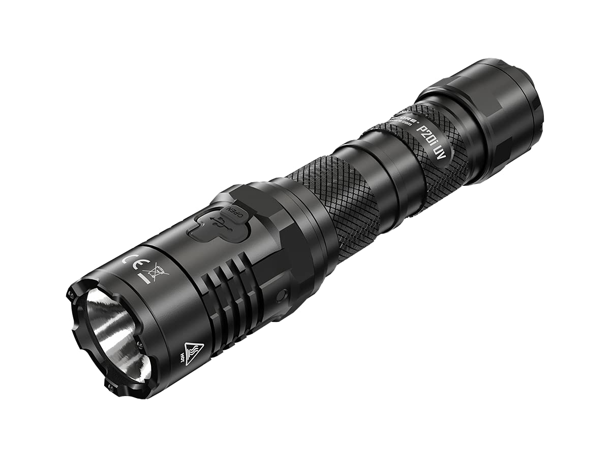 NITECORE Taschenlampe P20i UV - Taktische Akku-Taschenlampe mit 1.800 Lumen & UV-Licht - USB-C aufladbar - 337 Meter Leuchtweite