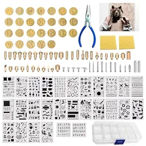 BEZALEL 112Pcs Wood Burning Tips - Pyrography Wood Burning Kit Includes Wood Burning Tips Only Wood Burning Letters Wood Burning Stencils and Patterns for Embossing Carving DIY Adults Crafts Beginners