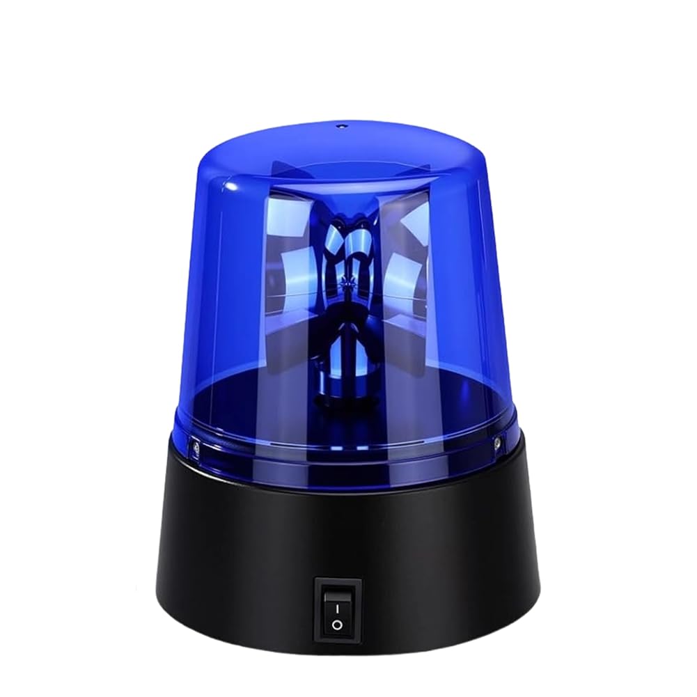 IJSDNVJNDX LED Strobe Light, Emergency Lamp for DJ Stage, Disco Bar, Battery Powered 360 Degree Rotating Flashing Light Blue